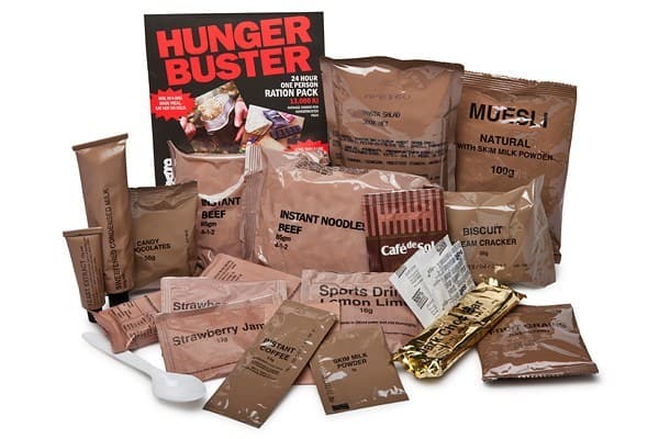 24hr 1 Man Army Food Ration Packs 13000Kj - Kit Bag