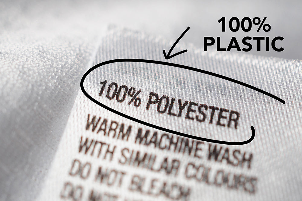 100% polyester clothing tag