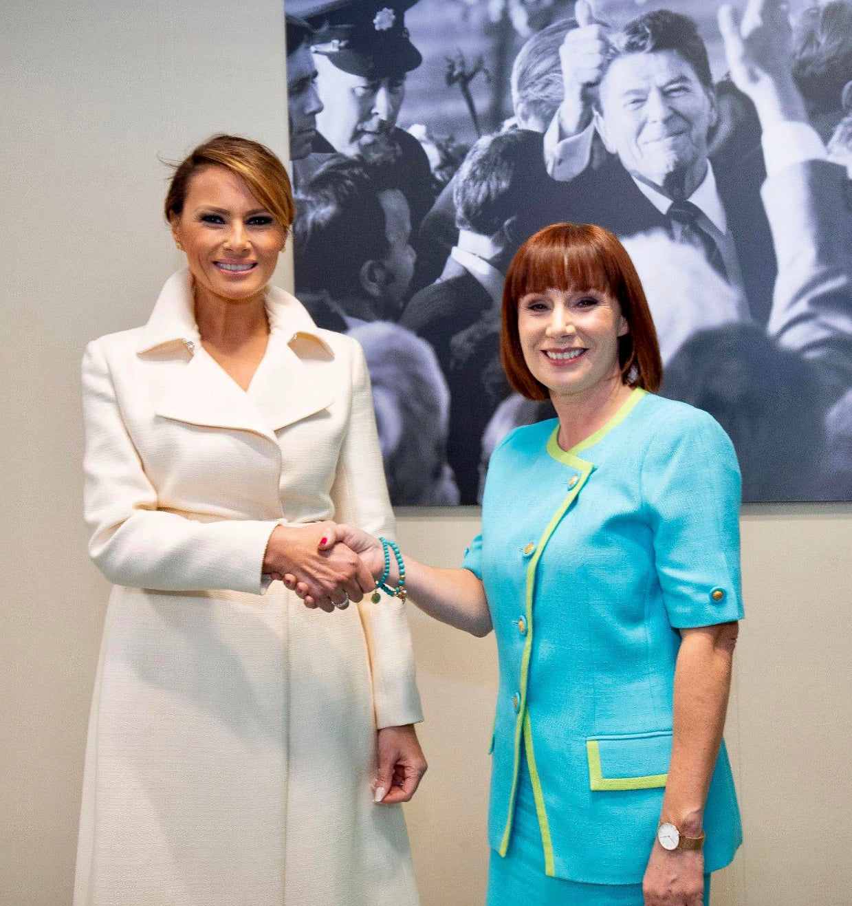 7th Heaven Jewellery Turquoise Collection Minister Josepha Madigan and First Lady Melania Trump