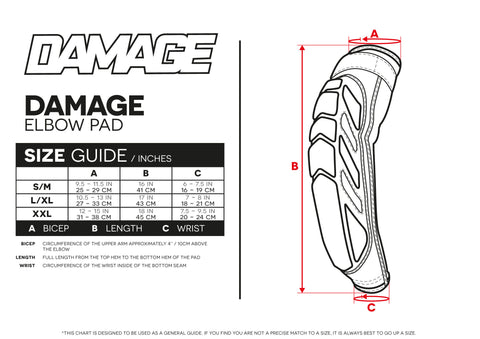 Size Guide Elbow Pads