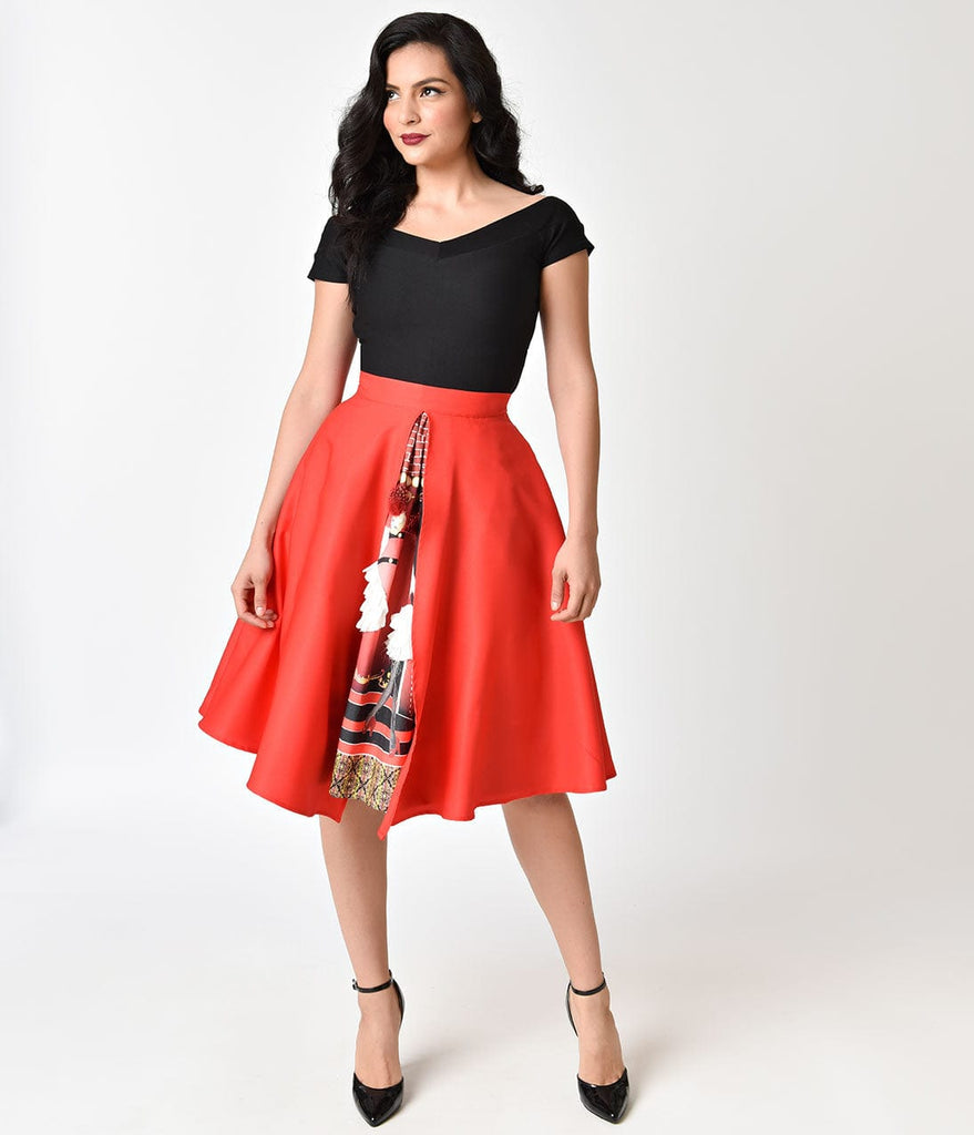 Unique Vintage 1950s Style The Moulin Rouge High Waist Swing Skirt