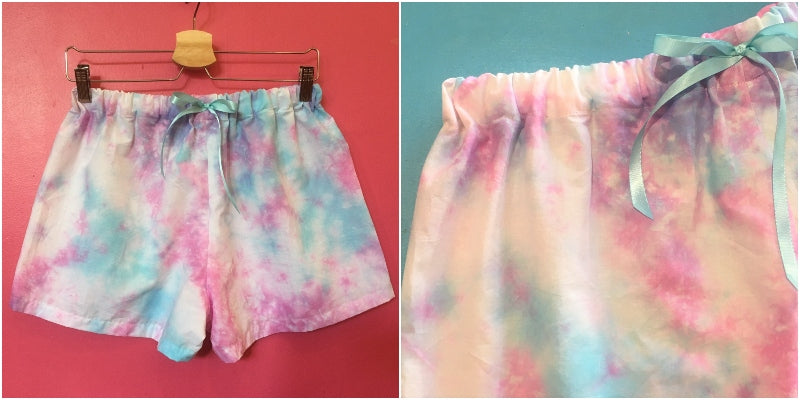 DIY tie-dye pyjama shorts