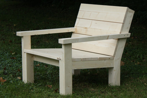 Loungestoel Landelijk, steigerhout kleurloos geïmpregneerd