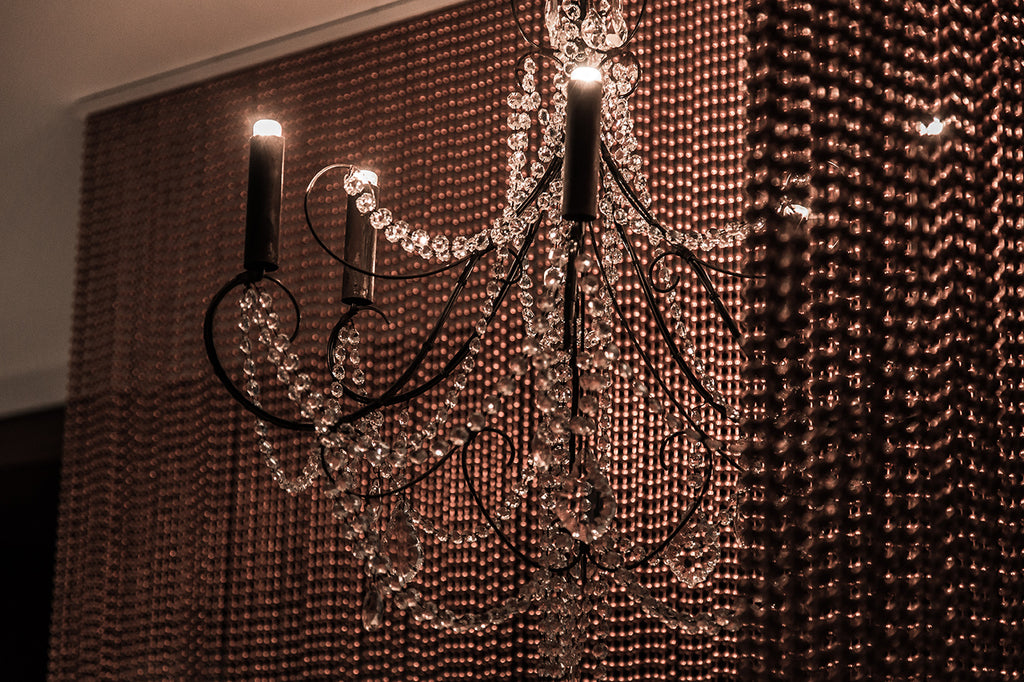 luxury crystal chandelier ball curtain hanging