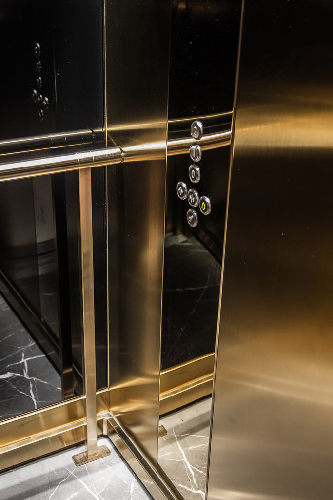 lift view inside grey stone flooring
