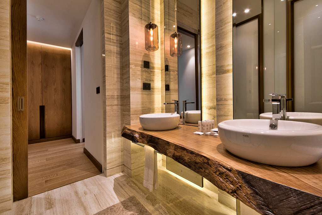 travertine bathroom restroom cladding malta golden sands natural stone