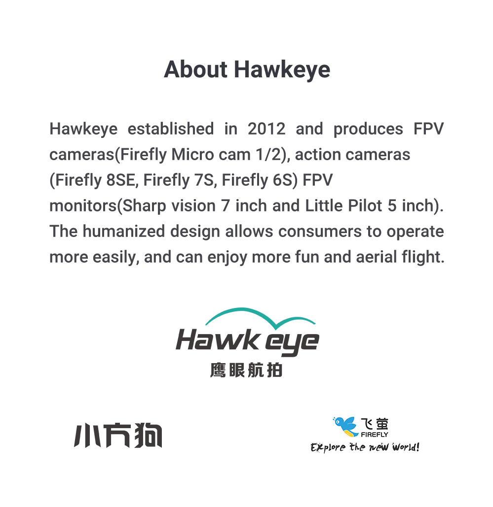 Hawkeye Firefly Split 4K 160 Degree HD Recording DVR Mini FPV Camera