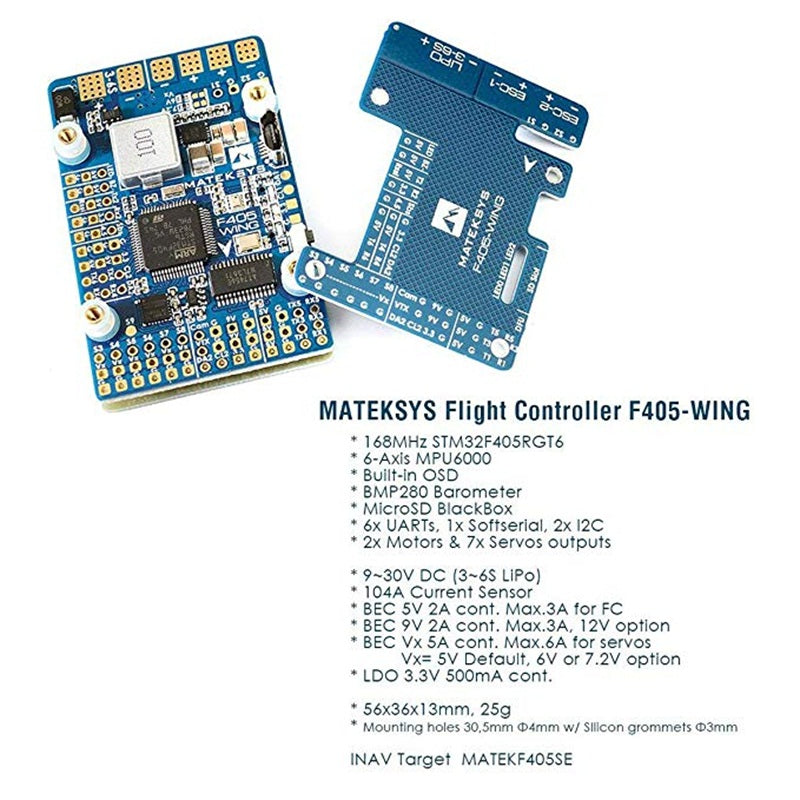 Makerfire Matek F405 Controlador de vuelo de ala Tablero de sentido OSD incorporado para Dron de carreras con visión en primera persona RC