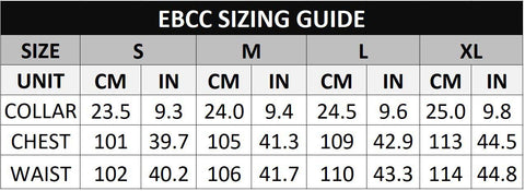 EBCC T-Shirt Sizing Guide